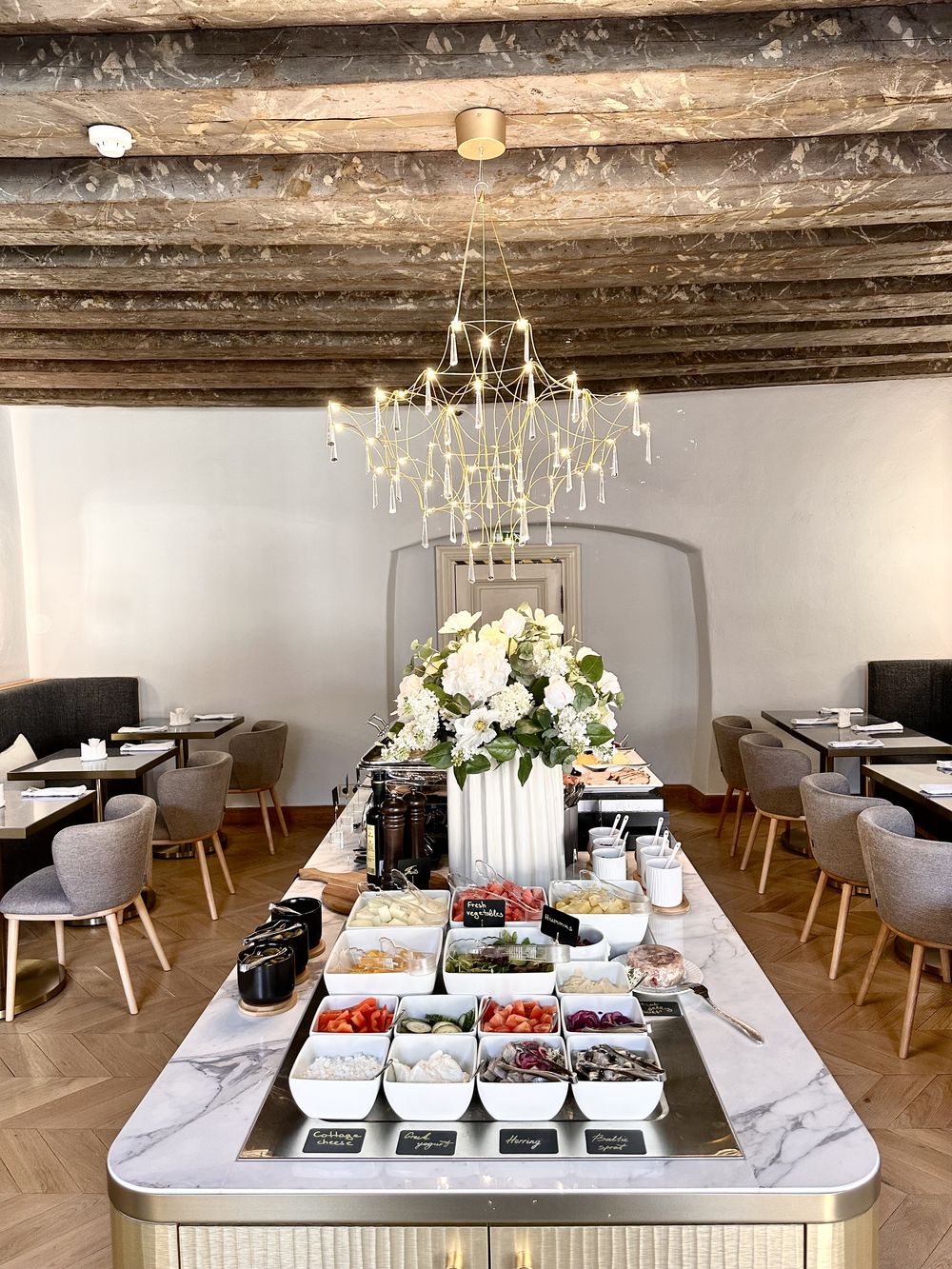 The breakfast buffet